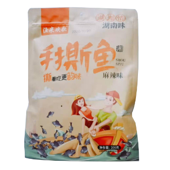 渔米欢歌手撕鱼麻辣味200g|零食加盟连锁